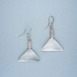 Silver and rose quartz earrings