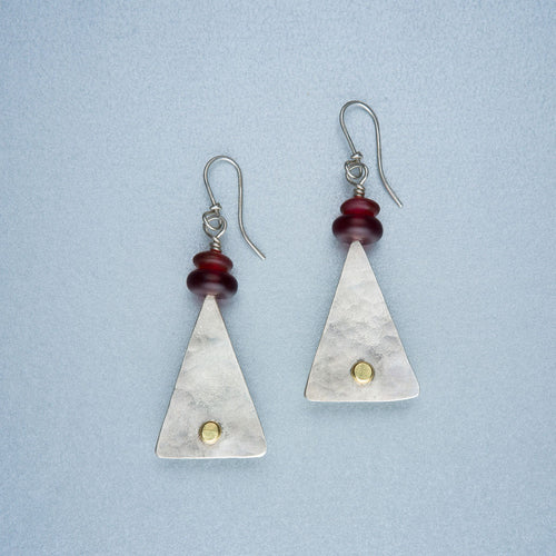 Silver earrings with gold detail