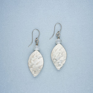 Silver leaf-shaped earrings