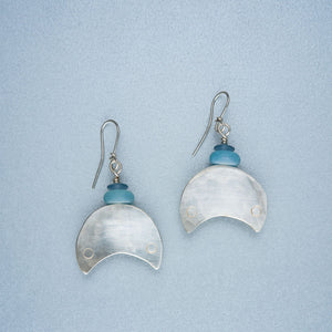 Silver earrings with amazonite