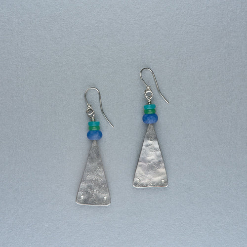 Triangle silver earrings