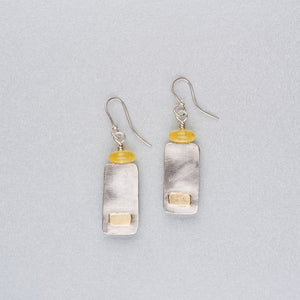 Silver earrings with gold detail