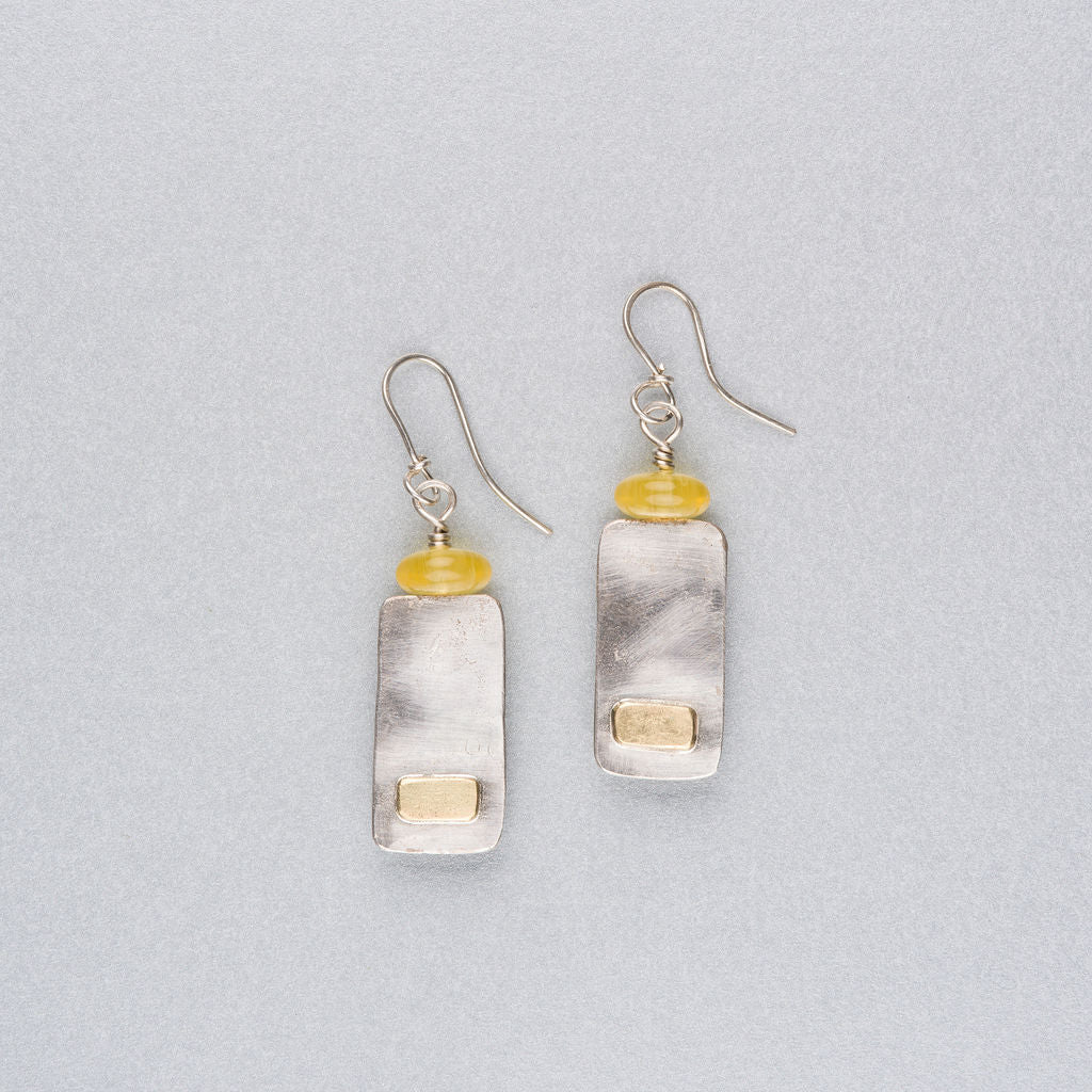 Silver earrings with gold detail