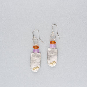 Silver earrings with gold detail