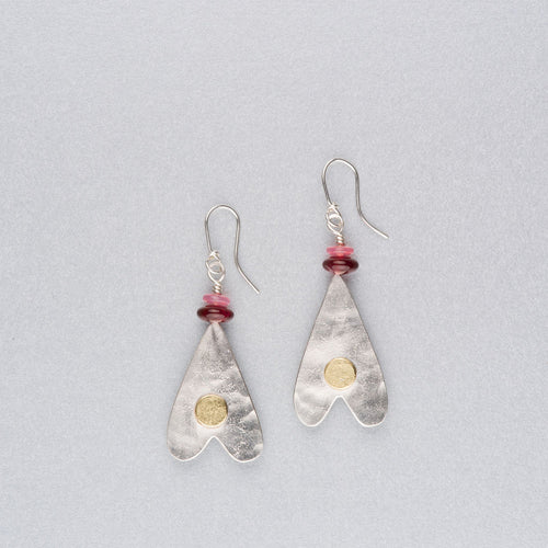 Silver earrings with 18ct gold