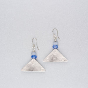 Silver triangle earrings