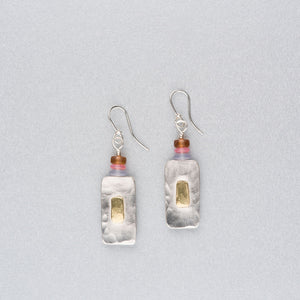 Silver earrings with 18ct gold