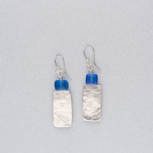 Oblong silver earrings