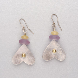 Silver earrings with 18ct gold