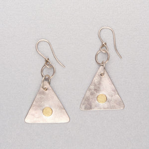 Silver and 18ct gold earrings
